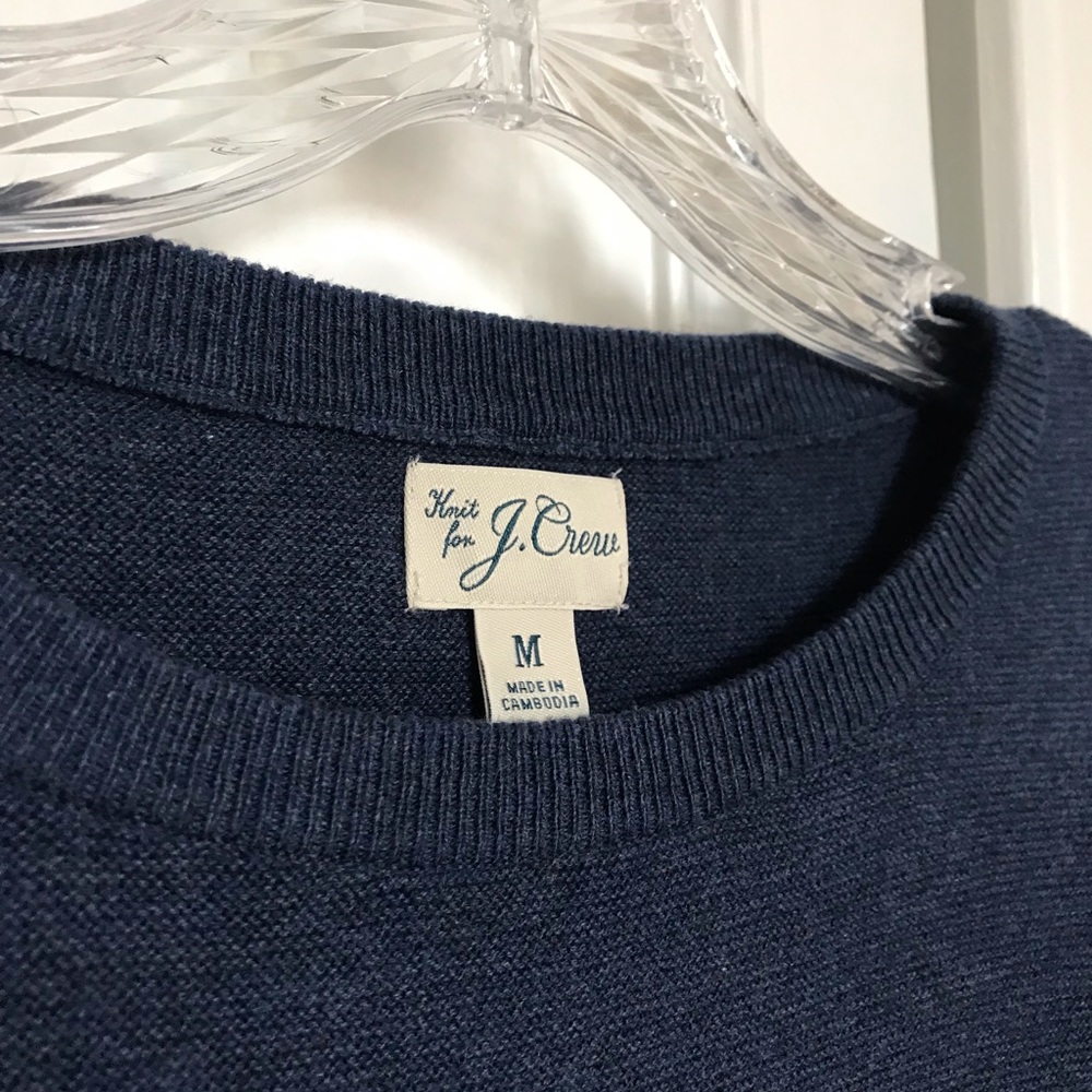 J. Crew men’s crew neck sweater 100% cotton heathered blue